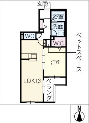 メゾンドゥラミティエ(1LDK/2階)の間取り写真