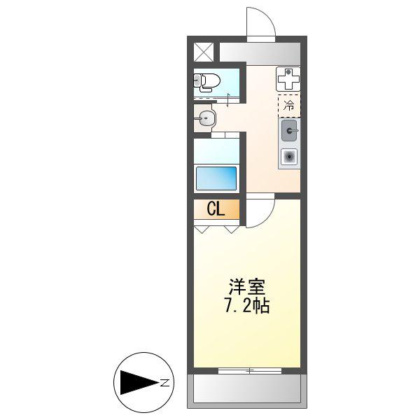 A・CITY中川(1K/1階)の間取り写真