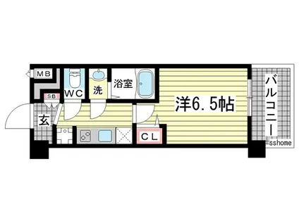 ARTIZA王子公園D.C(1K/6階)の間取り写真