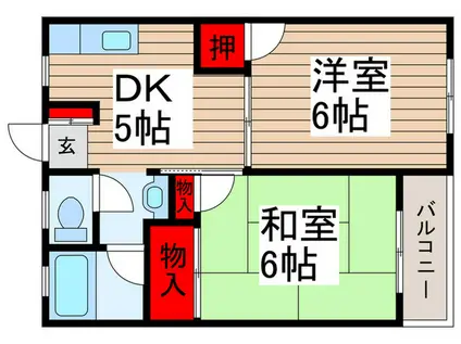 広喜ハイツ(2DK/1階)の間取り写真