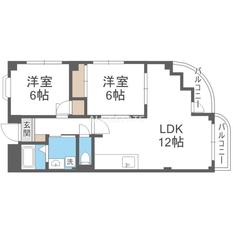 サンライズツイン関目1号館(2LDK/4階)の間取り写真