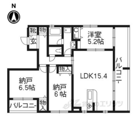 グラシア高倉(3LDK/4階)の間取り写真