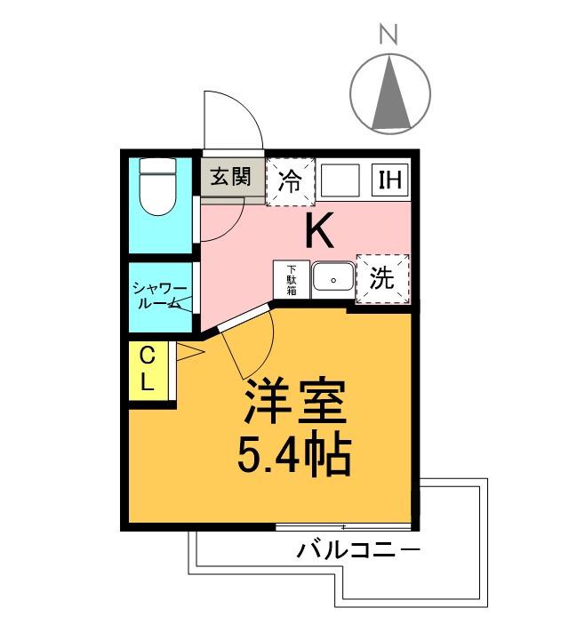 VILLA AZURE(1K/3階)の間取り写真