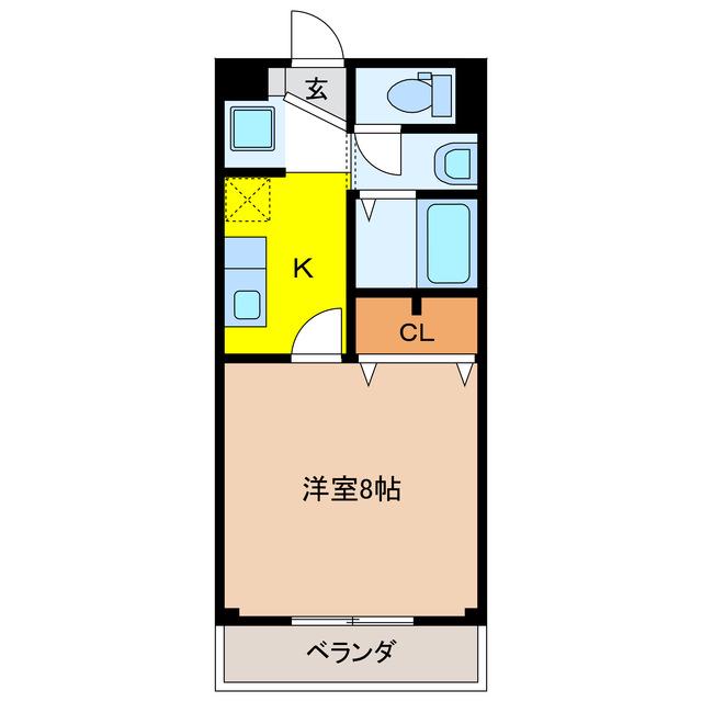 サンフラワー正木V(1K/2階)の間取り写真