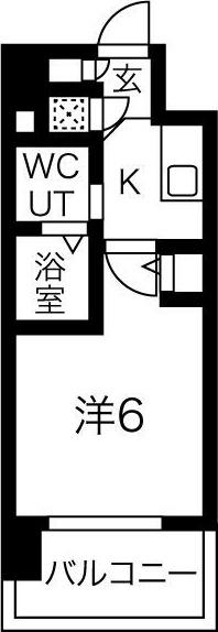 エスリード新北野(1K/8階)の間取り写真