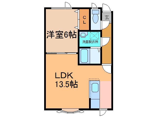 トマトハウス(1LDK/2階)の間取り写真
