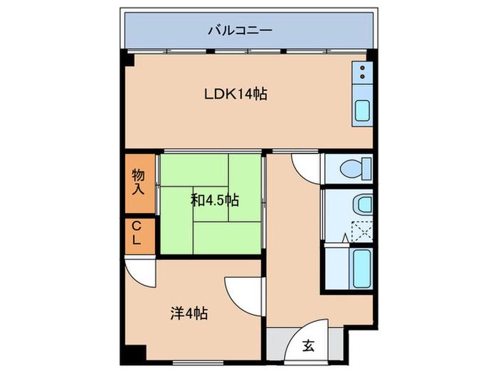 朝日プラザ北梅田(2LDK/6階)の間取り写真