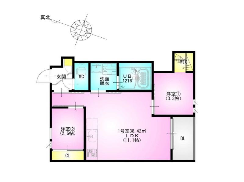 REGALEST KB 土呂駅前(2LDK/1階)の間取り写真