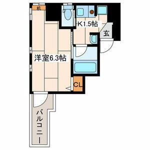 エルドシック横濱(1K/8階)の間取り写真