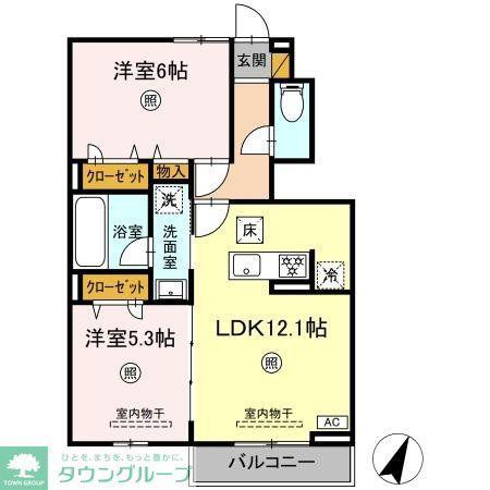 ORTO SOLE(2LDK/1階)の間取り写真