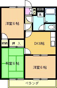 第3ハイツおがわ(3DK/2階)の間取り写真