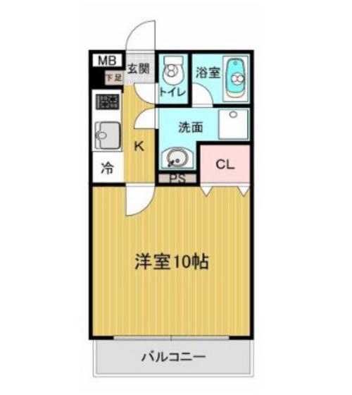 ピュアブリス中仙道(1K/3階)の間取り写真