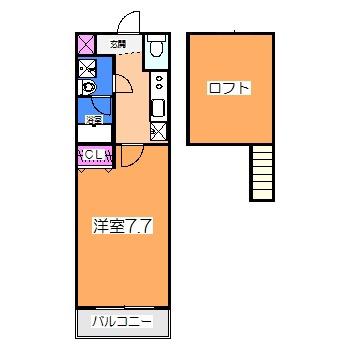 フジパレス初芝駅南I番館(1K/2階)の間取り写真