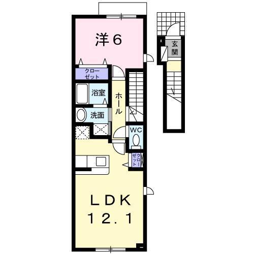 クラリス神楽(1LDK/2階)の間取り写真