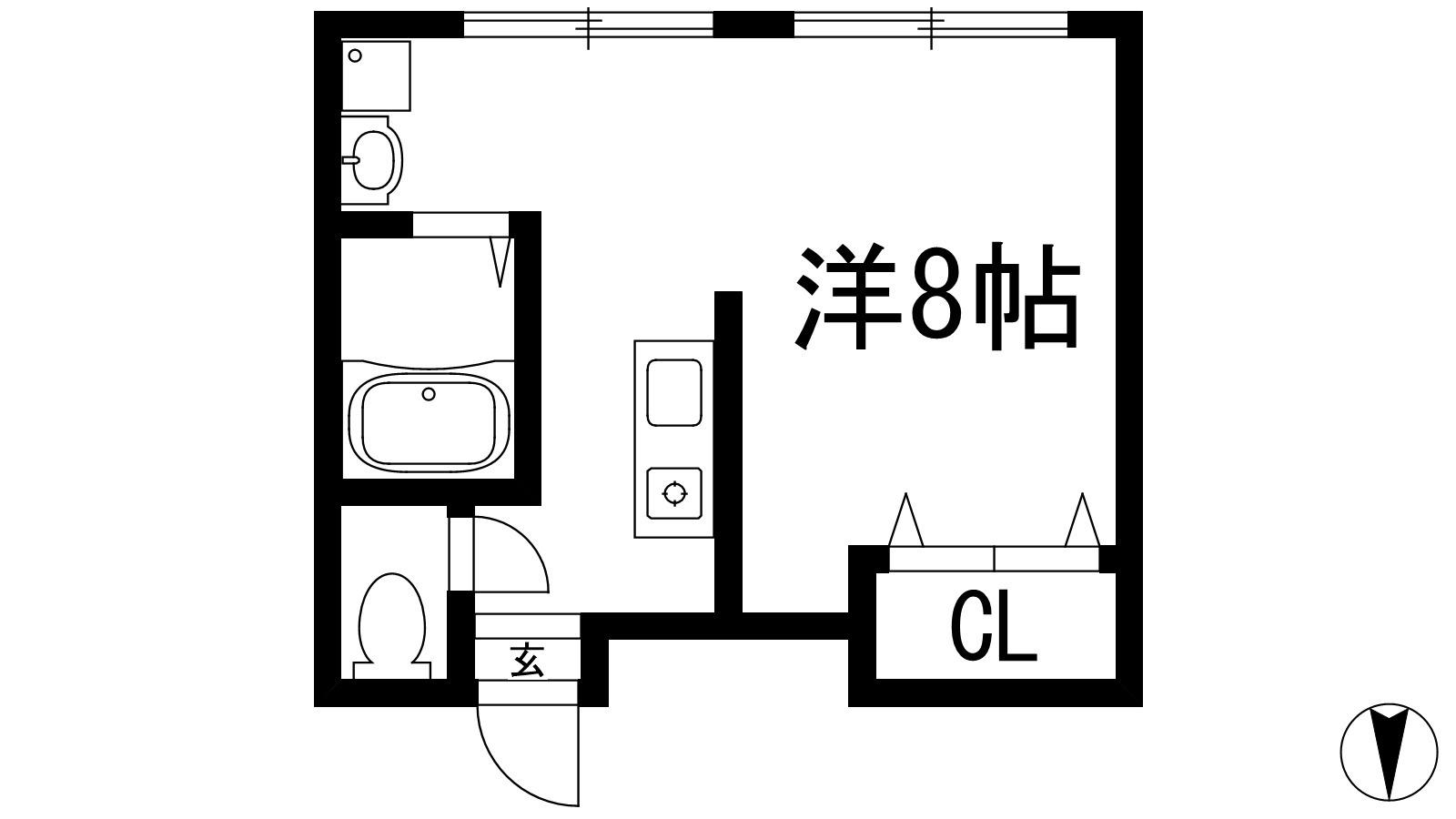 アザレア43(1K/1階)の間取り写真