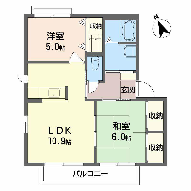 アン・シャーリー II(2LDK/2階)の間取り写真