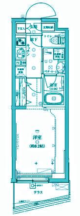 クレイシア祐天寺(1K/1階)の間取り写真