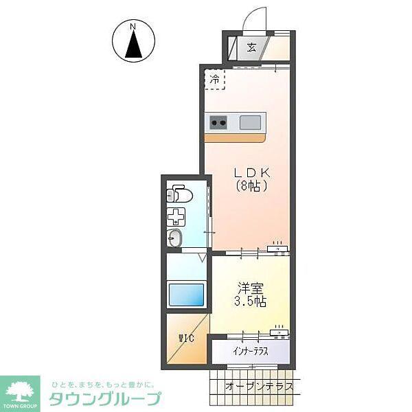シェリー湘南(1LDK/1階)の間取り写真