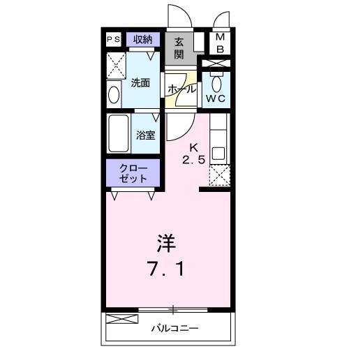 ロワール(1K/2階)の間取り写真