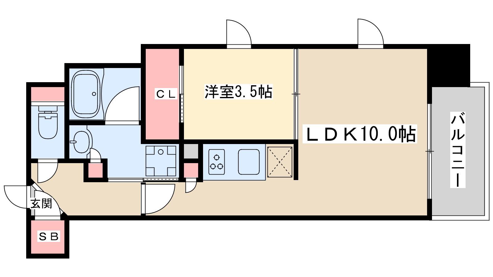 シーズンフラッツ新大阪(1LDK/6階)の間取り写真