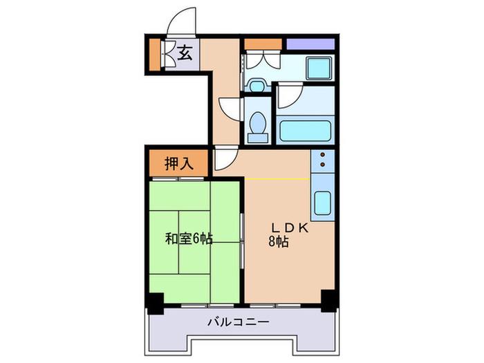 エースCITY(1LDK/4階)の間取り写真