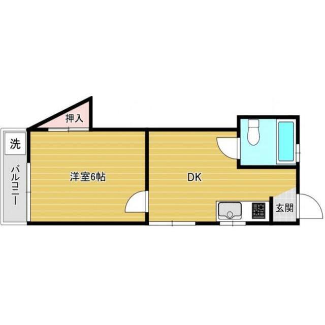大町コーポ5(1DK/1階)の間取り写真