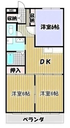 ロイヤル谷津(3DK/1階)の間取り写真