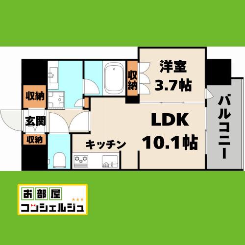 NAGOYA THE TOWER(1LDK/4階)の間取り写真