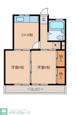 杉本ビル(2DK/3階)の間取り写真
