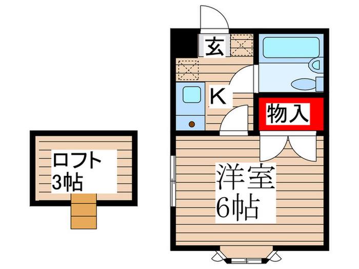 カーサリオ(1K/2階)の間取り写真