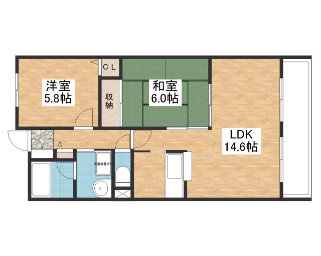 エスポワール弐番館(2LDK/1階)の間取り写真