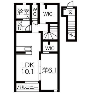 COCO BRUNAA(1LDK/2階)の間取り写真