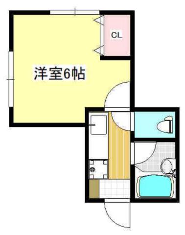 アーバン中央(1K/2階)の間取り写真