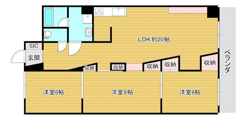 コープ野村大手町II(3LDK/5階)の間取り写真