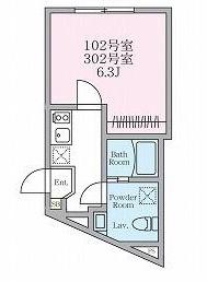 リバティ宿河原(1K/1階)の間取り写真
