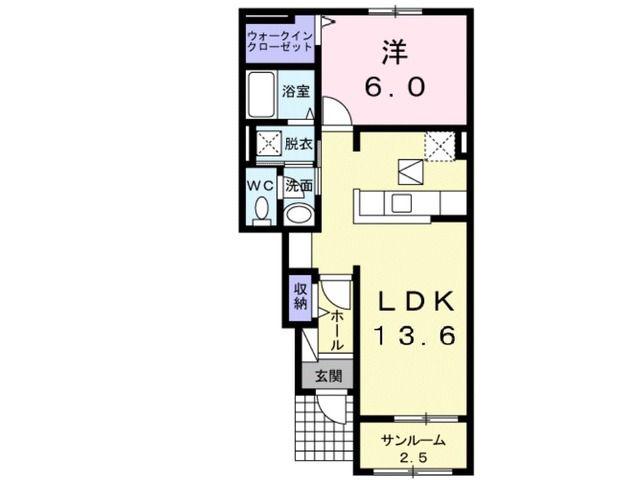 グロリア(1LDK/1階)の間取り写真