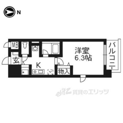 サン・プランタン(1K/4階)の間取り写真