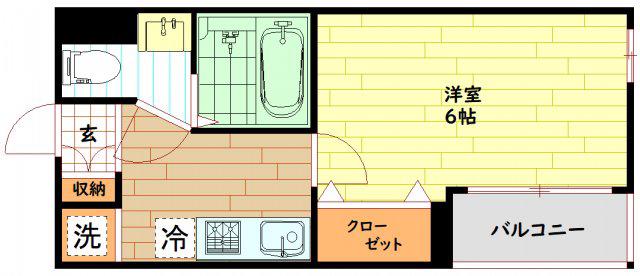 MEETS大宮(1K/1階)の間取り写真
