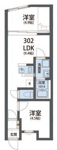 THESIESTA東村山BRICKHAUS(2LDK/3階)の間取り写真