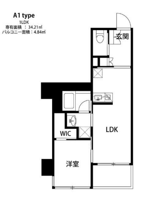 THE天神シティ(1LDK/10階)の間取り写真