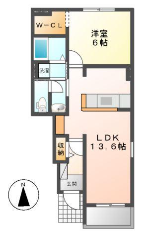アルドール(1LDK/1階)の間取り写真