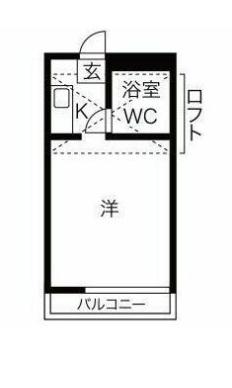 あっぷるはうすルルド(ワンルーム/1階)の間取り写真