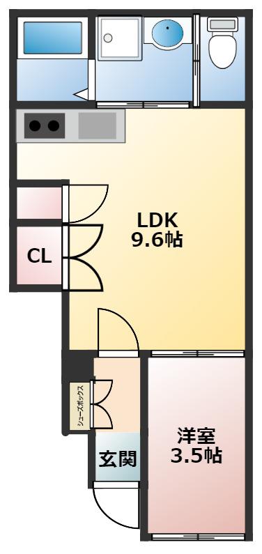 グットフィールド宮荘I(1LDK/1階)の間取り写真