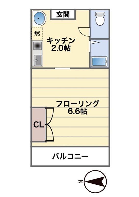 パルテール江戸川台(1K/1階)の間取り写真