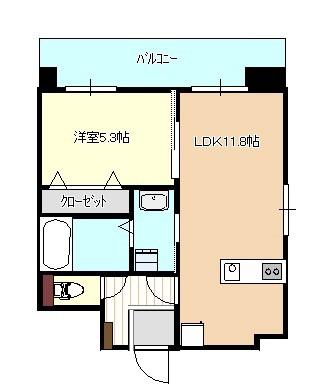 FLAT南笹口INT(1LDK/6階)の間取り写真