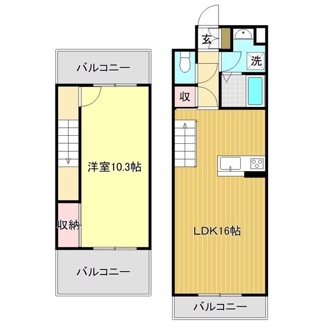 アルコ-2(1LDK/9階)の間取り写真