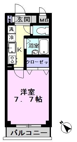プリムローズ(1K/2階)の間取り写真