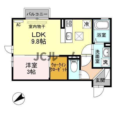 GLANZ-K(1LDK/1階)の間取り写真