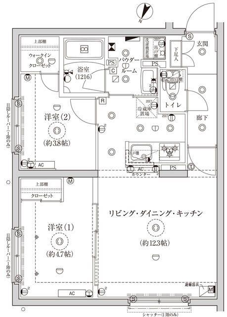 CREATIF池袋(2LDK/4階)の間取り写真