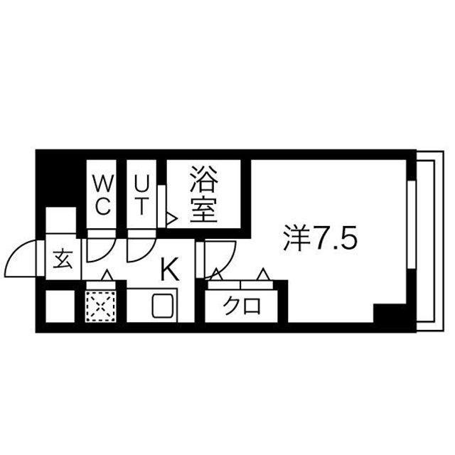 ONE ROOF FLAT FUKUSHIMAワンルーフフラットフク(1K/4階)の間取り写真